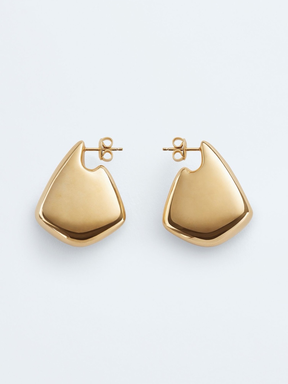 Italian Designer Inspired Small Gold Shark Fin Earrings